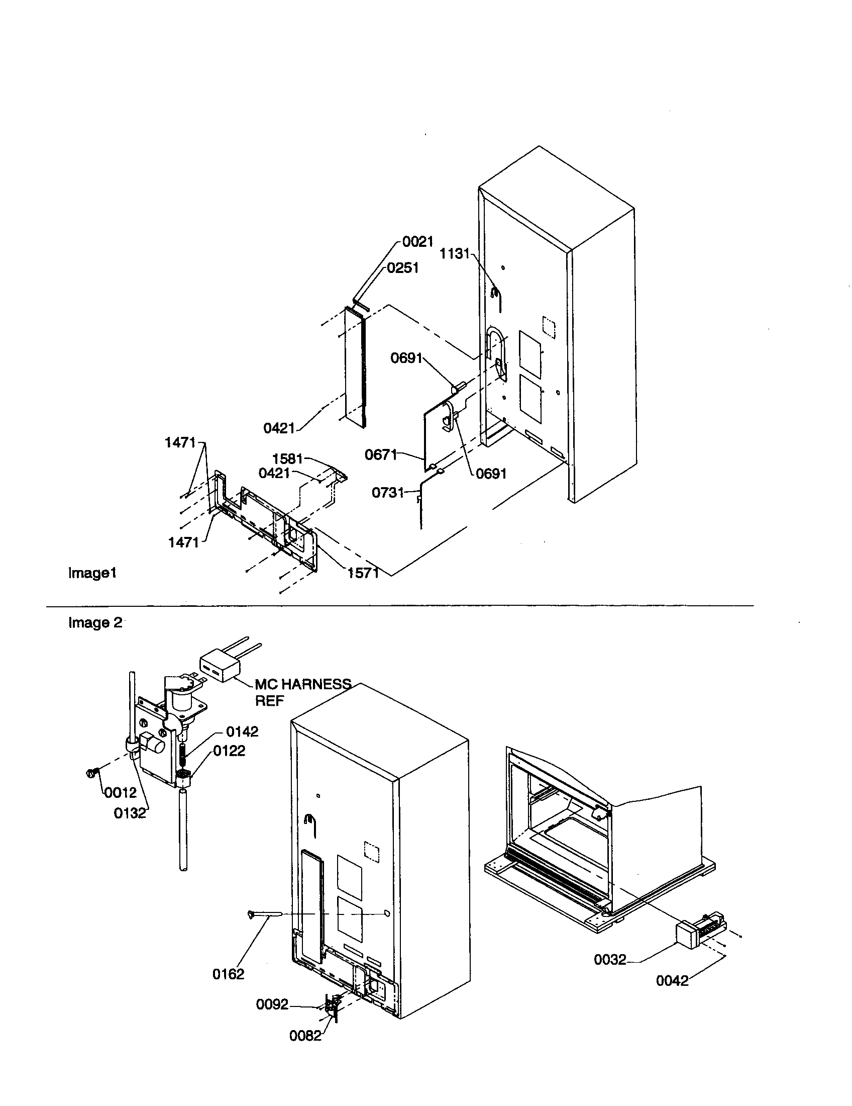 CABINET BACK/WATER VALVE