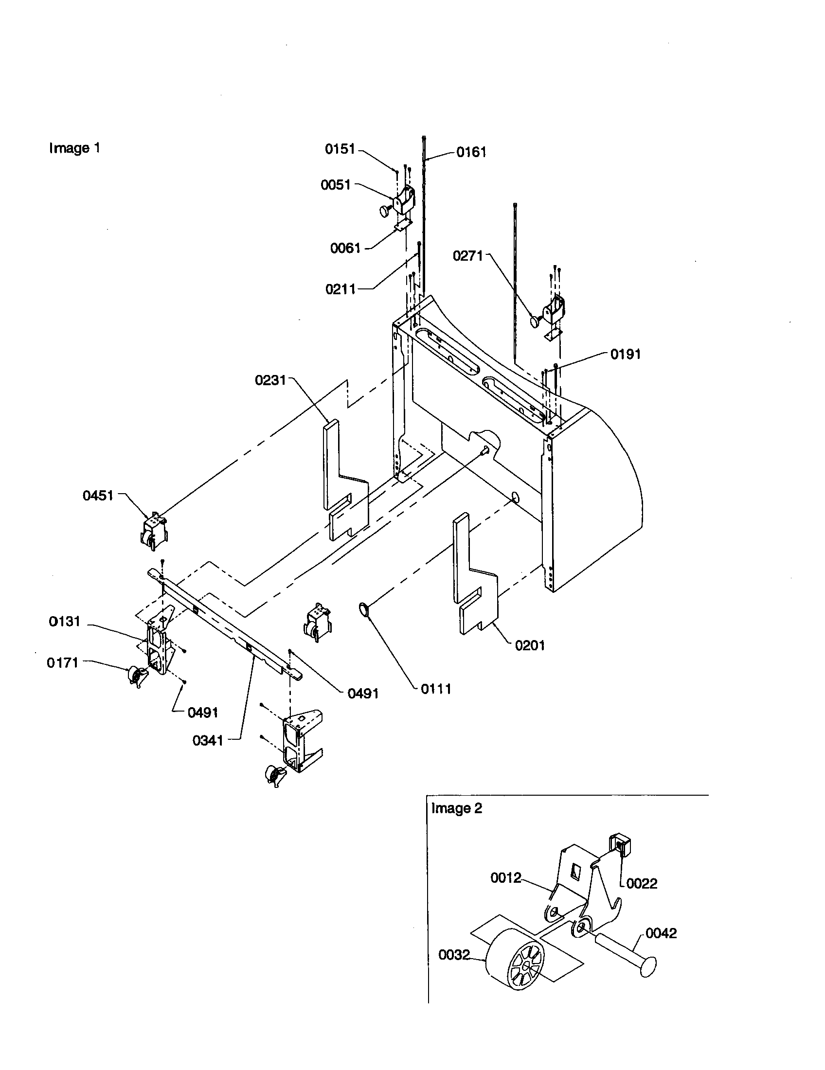 Bottom hinges and rollers