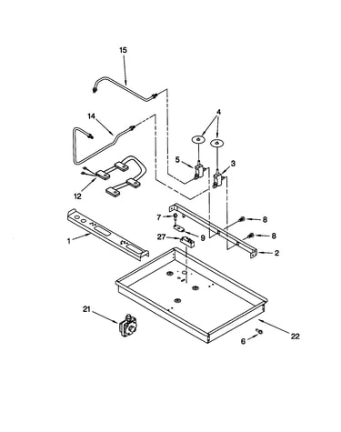 Burner box/gas valves/switches