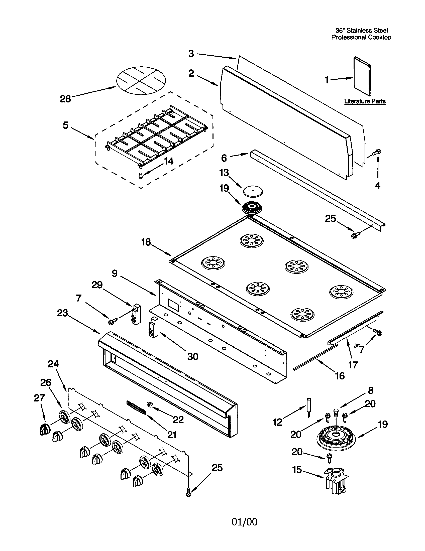 Cooktop/burner/grate