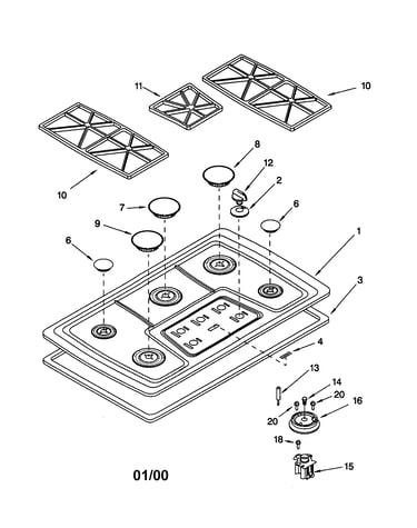 Cooktop/burner/grate