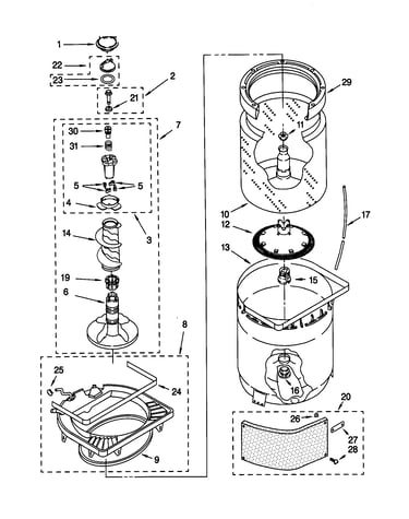 Agitator/basket/tub