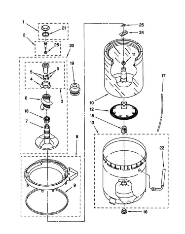 Agitator/basket/tub