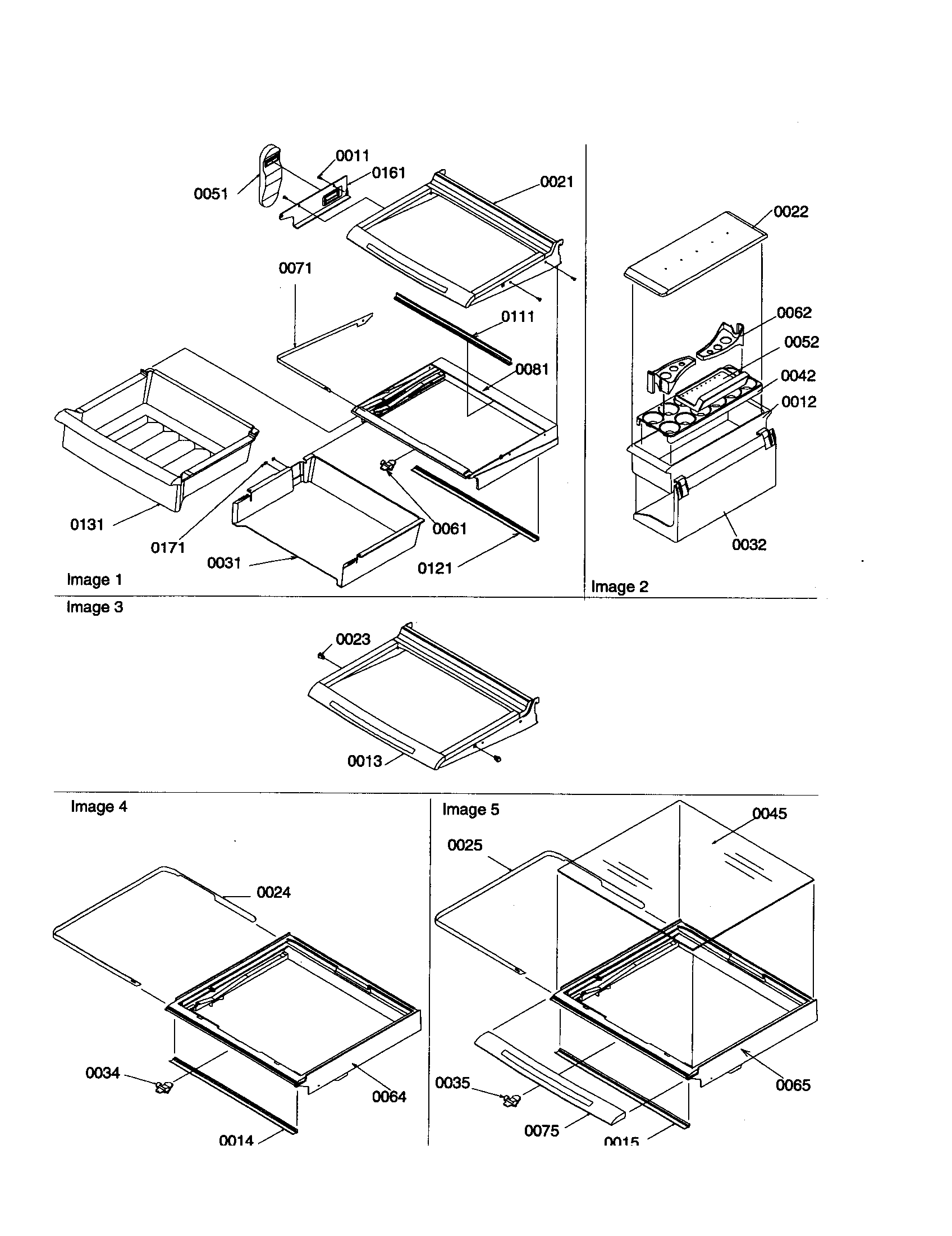 DELI,SHELVES, AND CRISPER ASSY