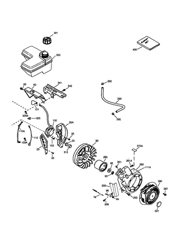 Fuel tank/fly wheel