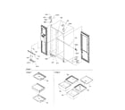 Kenmore 59650692001 lights, hinges and shelving diagram
