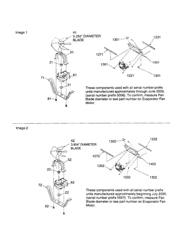 Evaporator fan shroud/motor