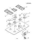 Cooktop, burner, and grate