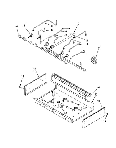 Burner box/gas valves/switches