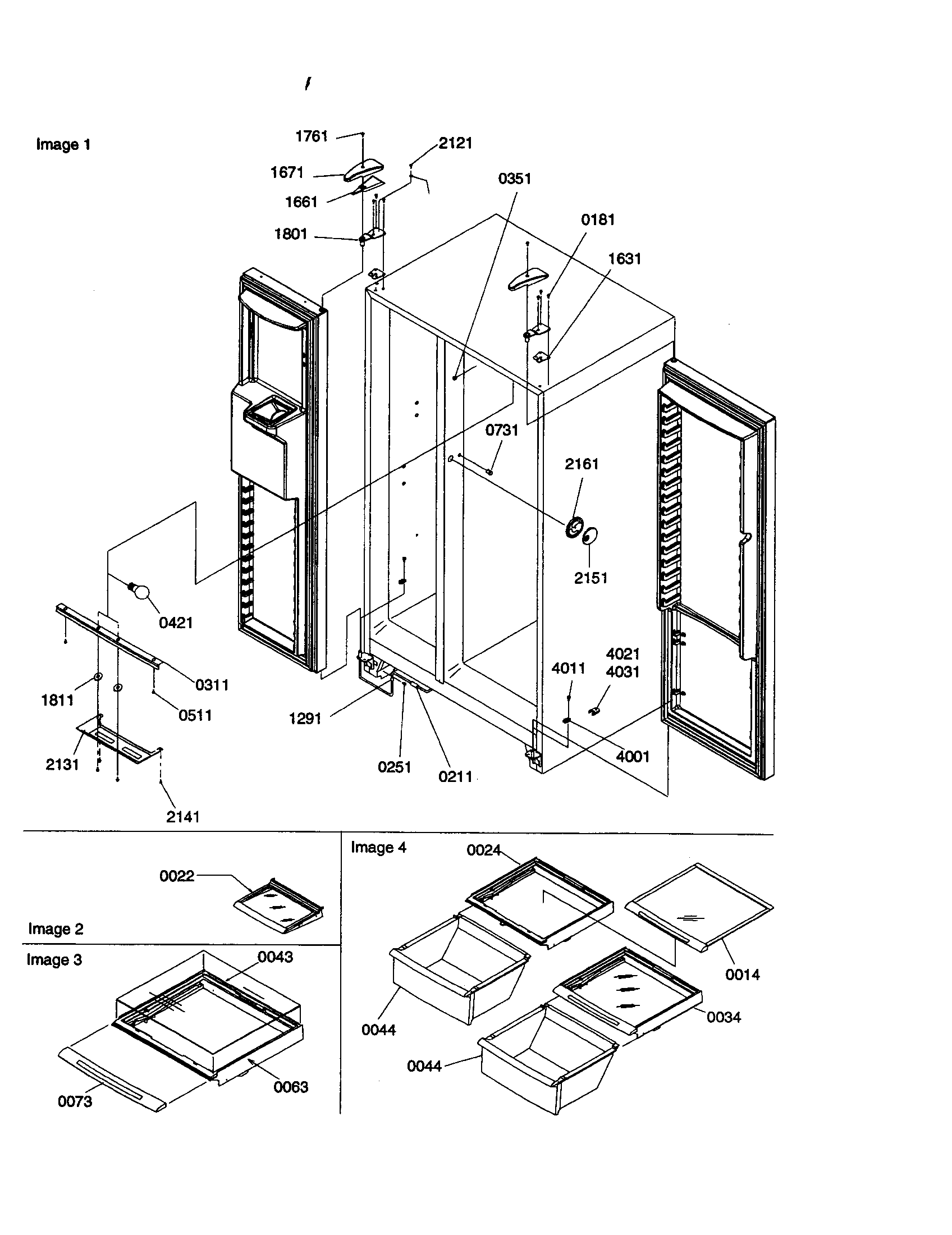 Refrigerator/freezer lights/hinges