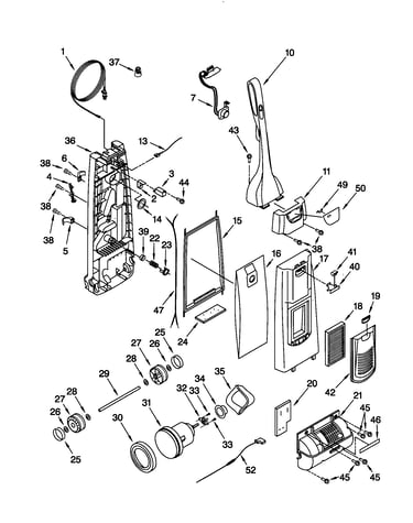 Dust compartment and motor