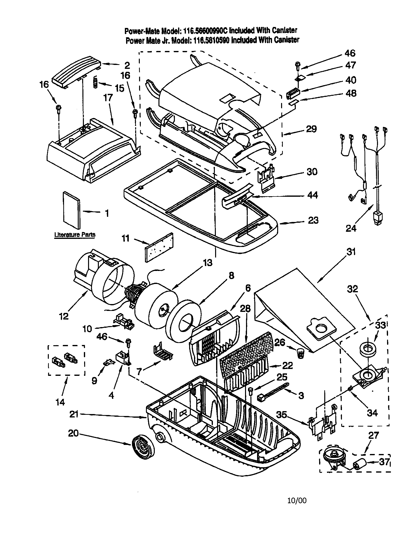Canister vacuum cleaner