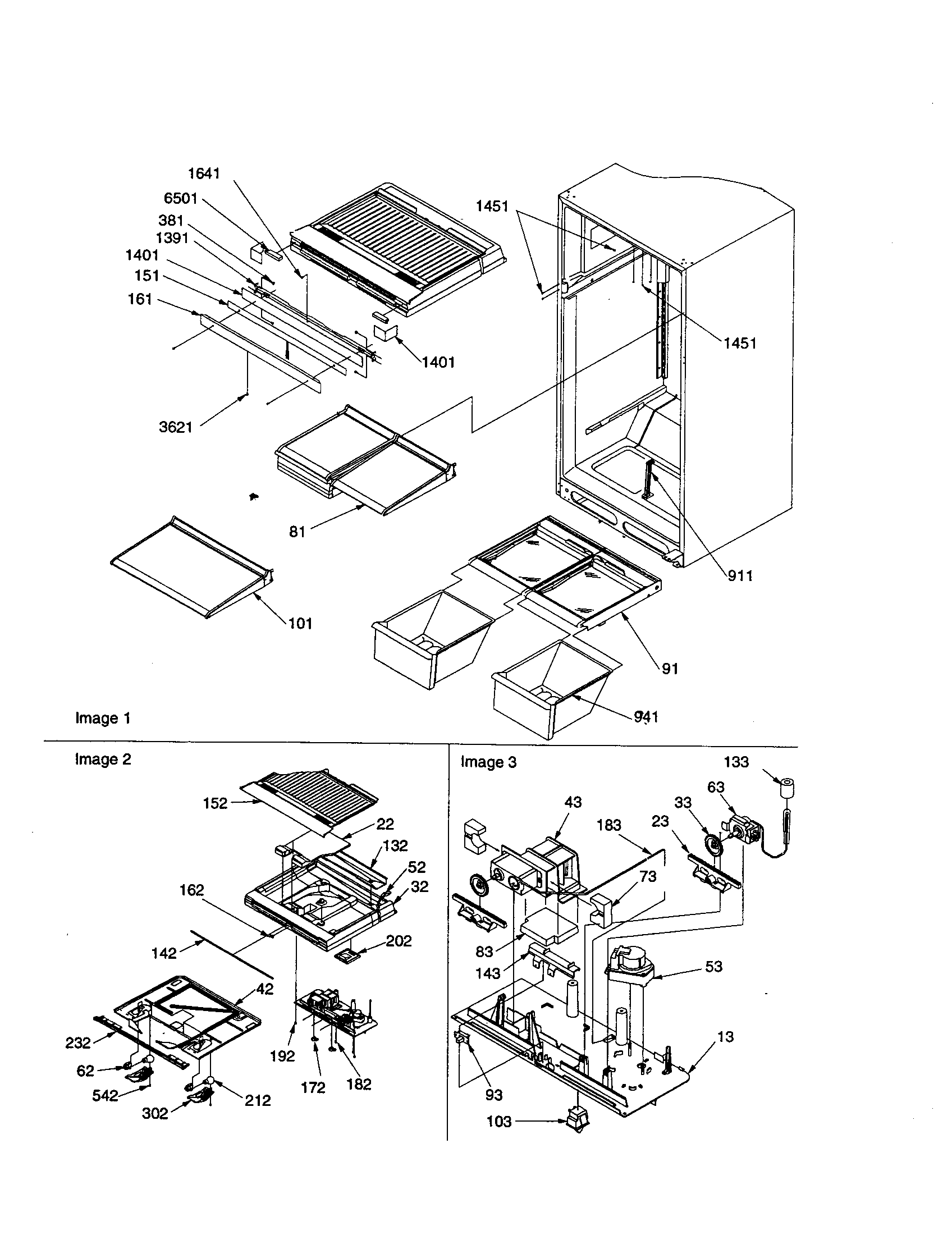 Interior cabinets/drain block