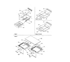 Amana DRT1802AC-PDRT1802AC0 shelving and crisper frame assembly diagram
