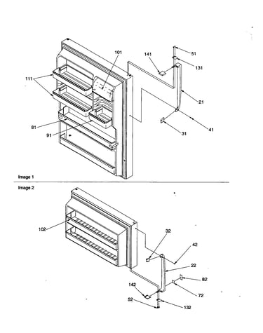 Door handles and door shelves