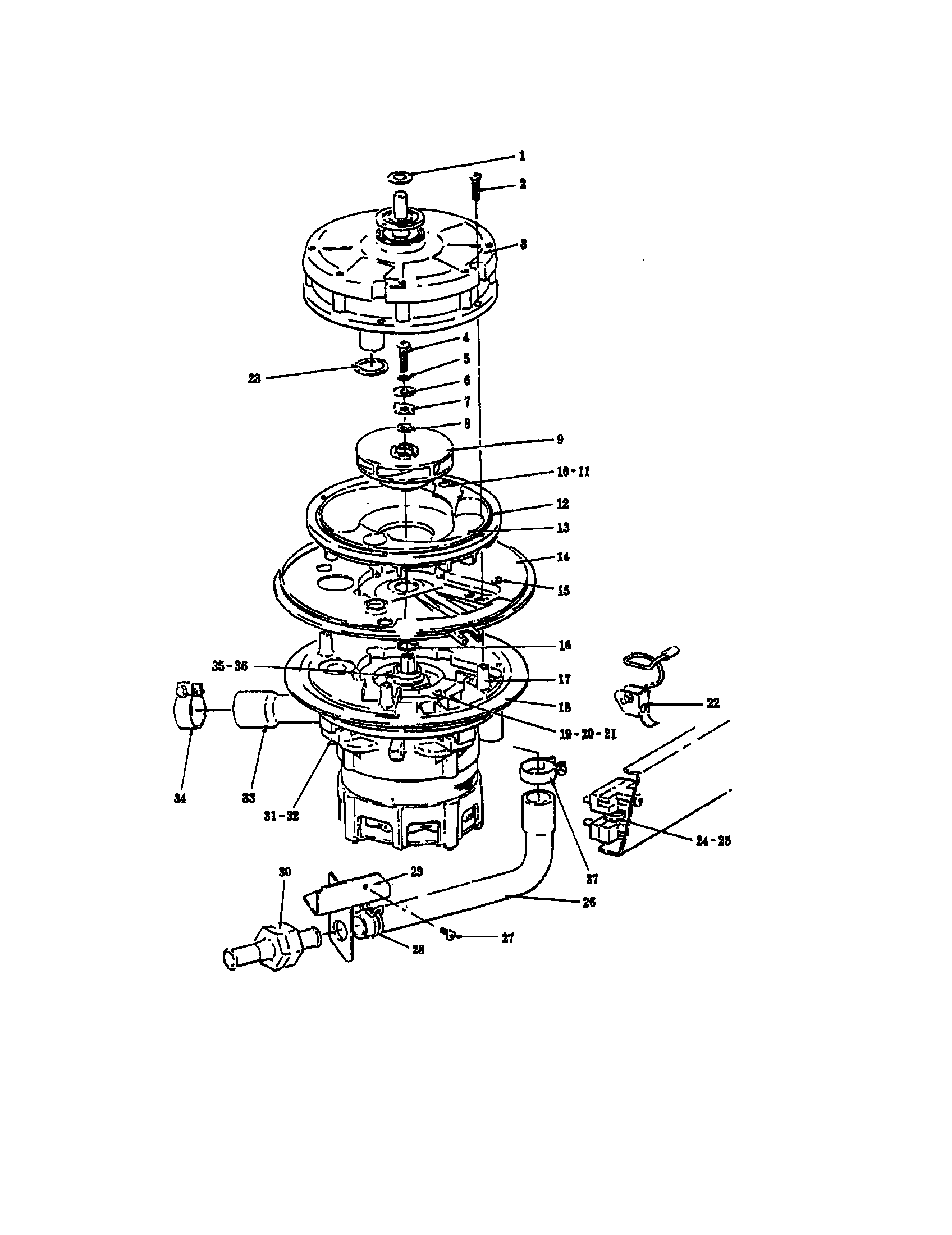 Wash and drain pump unit