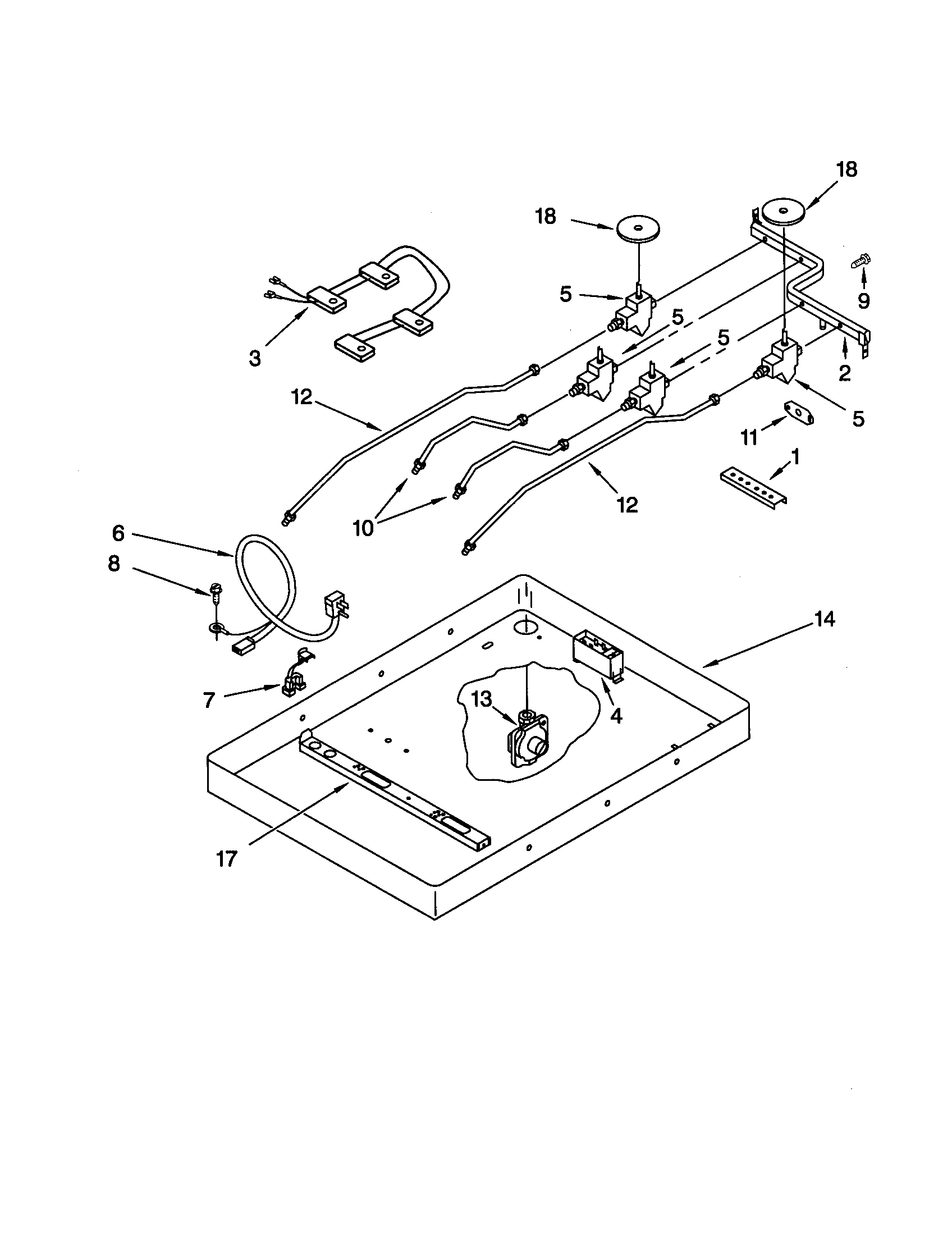 BURNER BOX/GAS VALVES/SWITCHES