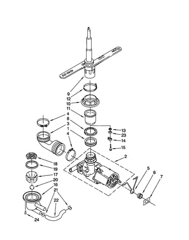 Pump and spray arm