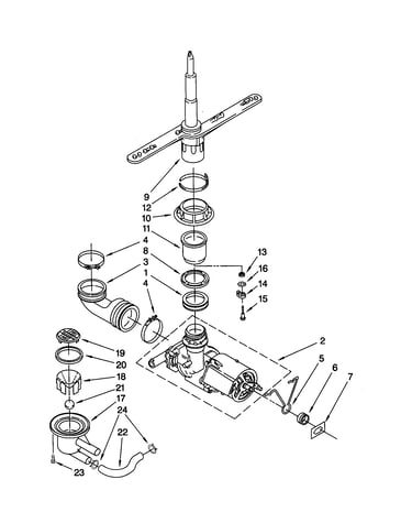 Pump and spray arm