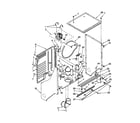 Whirlpool LTG5243DQ2 dryer cabinet and motor diagram