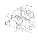 Dryer front panel and door