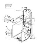 Dryer support and washer harness