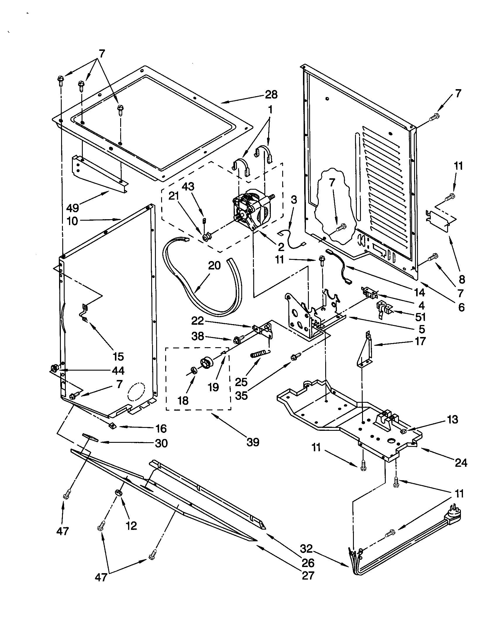 DRYER CABINET AND MOTOR