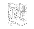 Whirlpool LTG6234DT1 dryer cabinet and motor diagram
