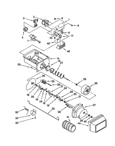 Motor and ice container