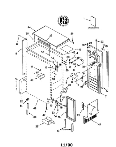Cabinet liner and door