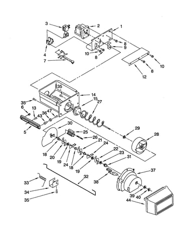 Motor and ice container
