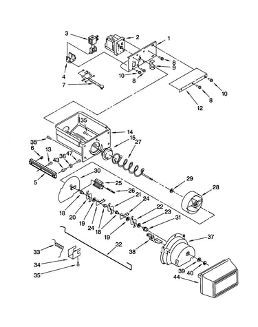 Motor and ice container