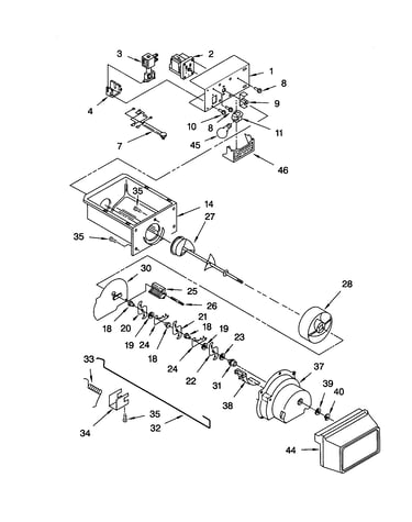 Motor and ice container