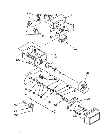 Motor and ice container
