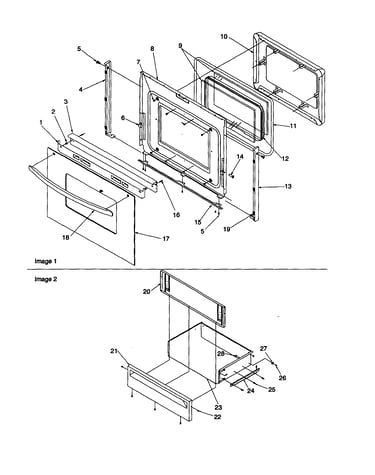 Oven door and storage door