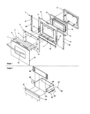 Oven door and storage door