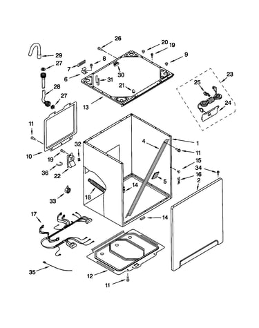 Cabinet and frame