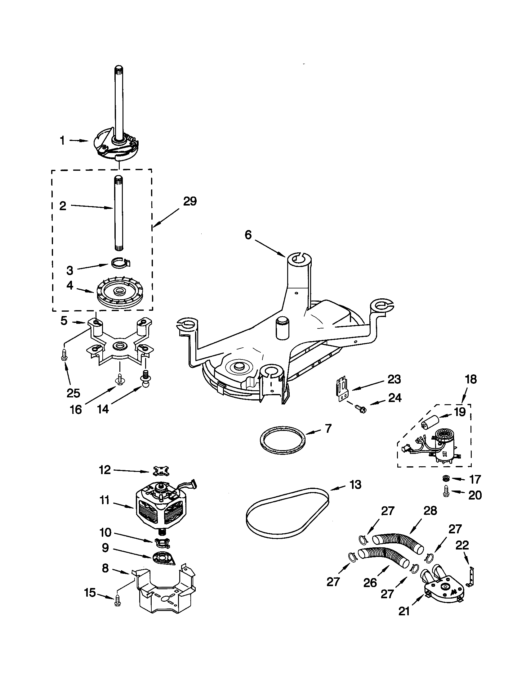 BRAKE, MOTOR AND PUMP