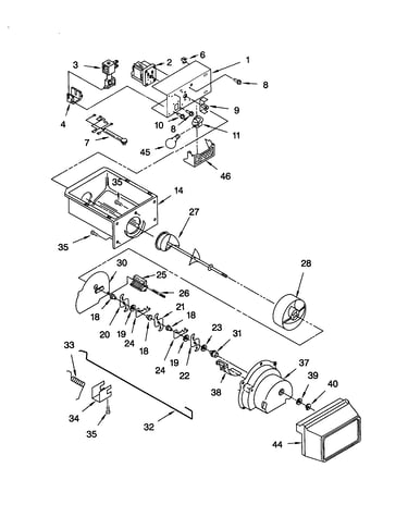 Motor and ice container