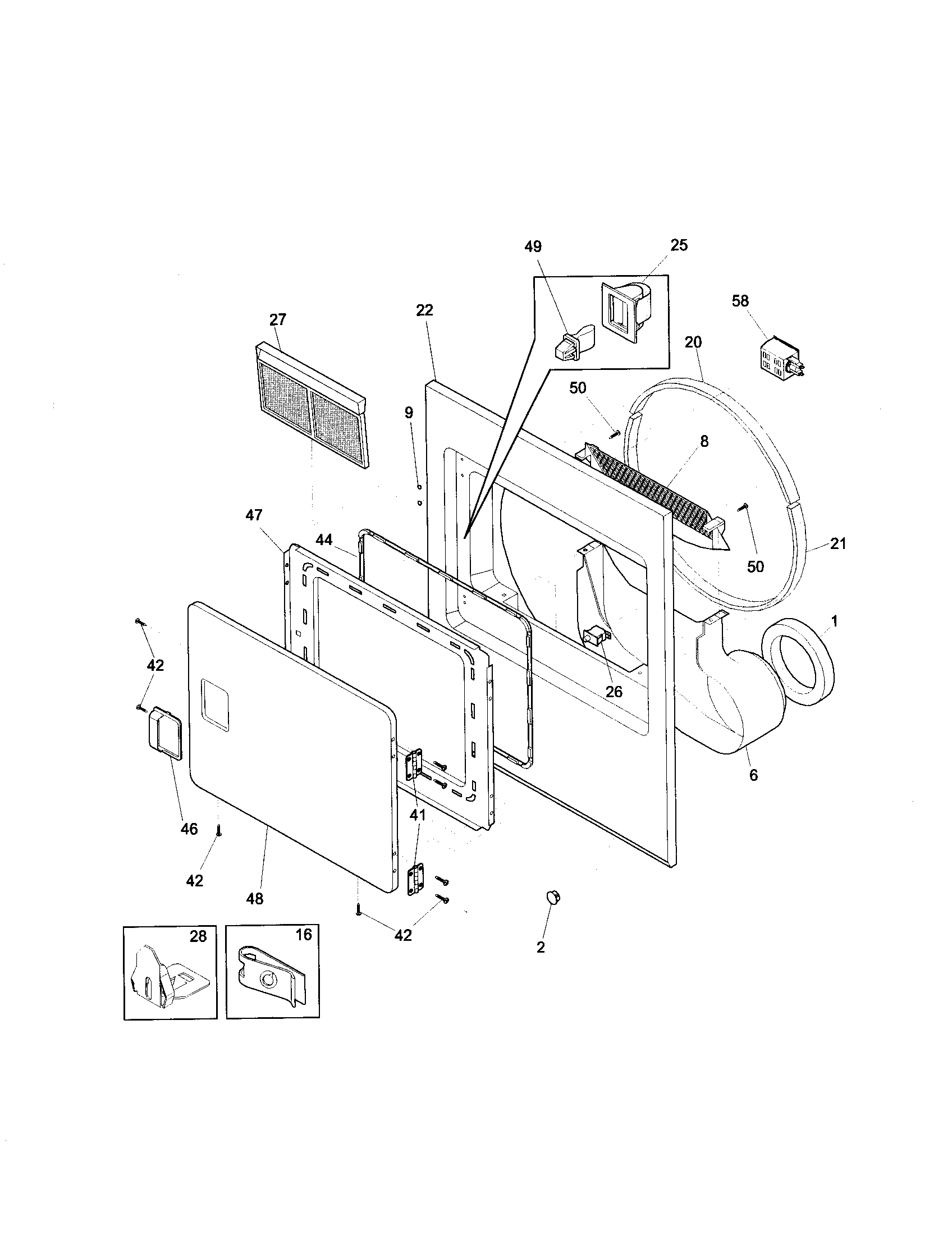 FRONT PANEL/LINT FILTER