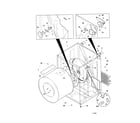 Universal/Multiflex (Frigidaire) MDE216REW2 cabinet/drum diagram