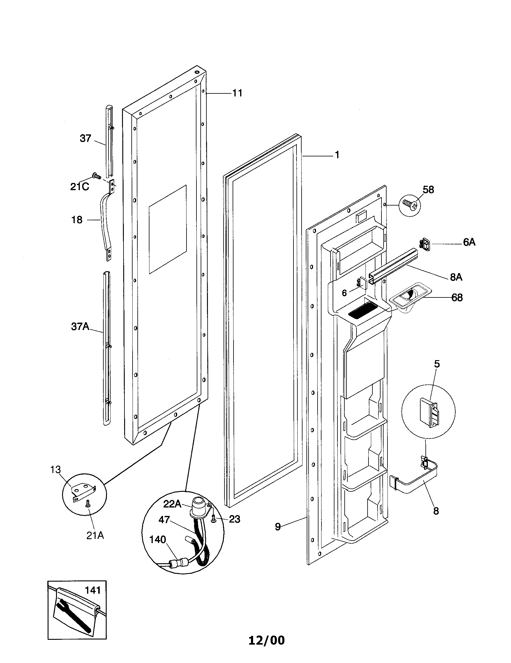 Freezer door