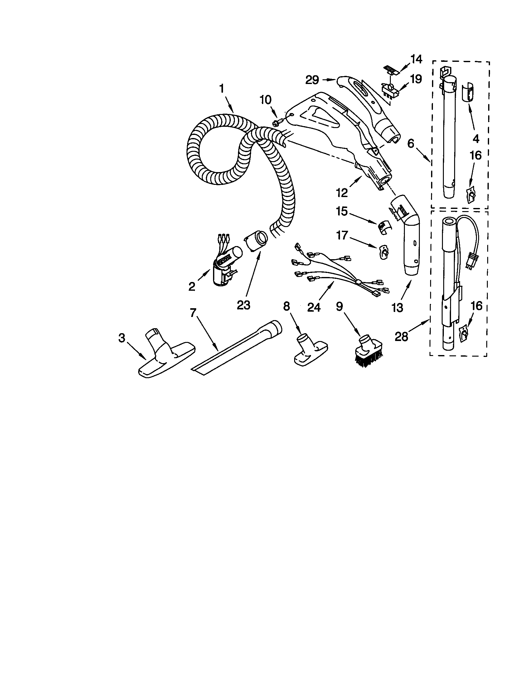 Hose and attachment