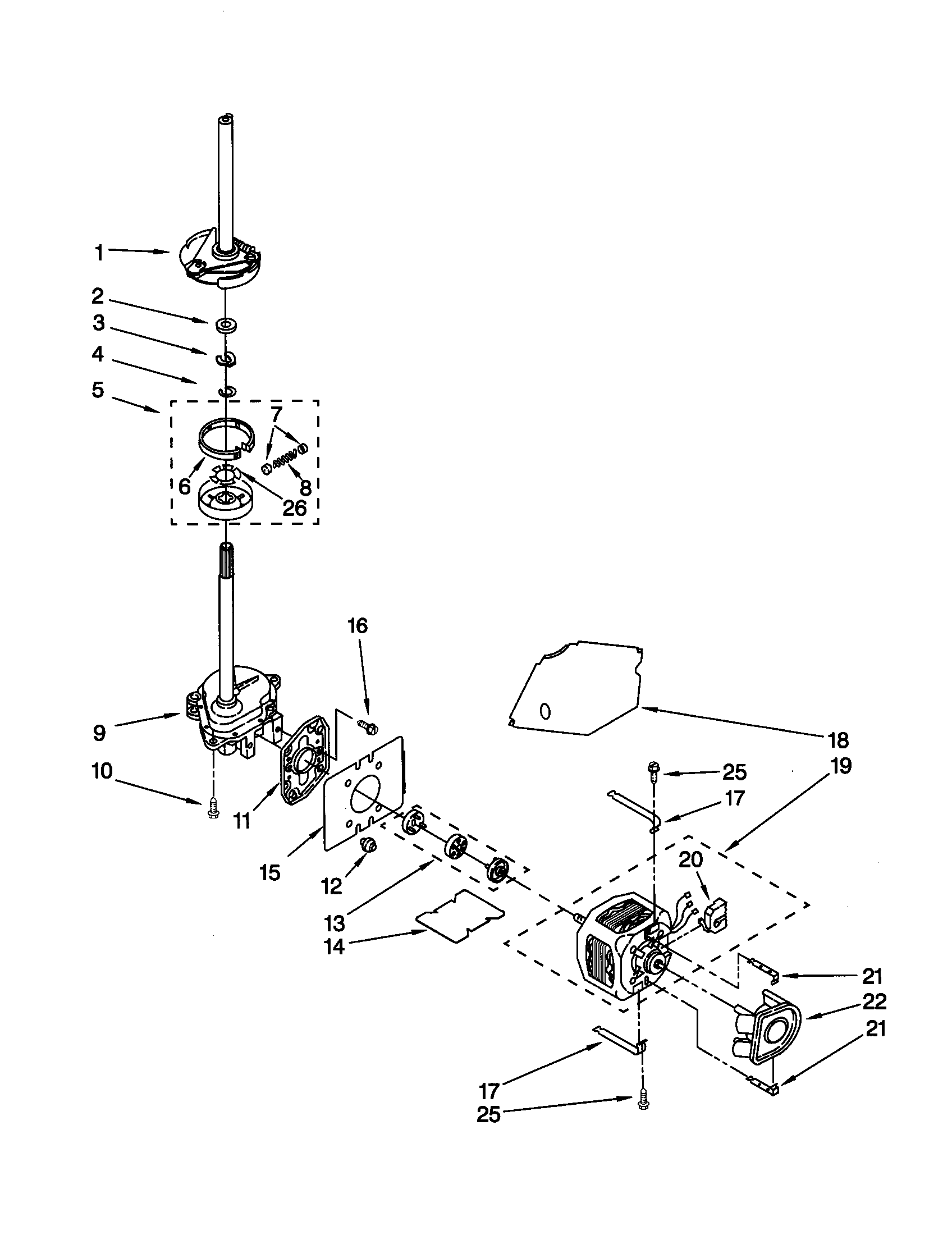 Brake/clutch/gearcase/motor/pump