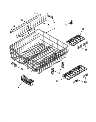 Upper rack and track