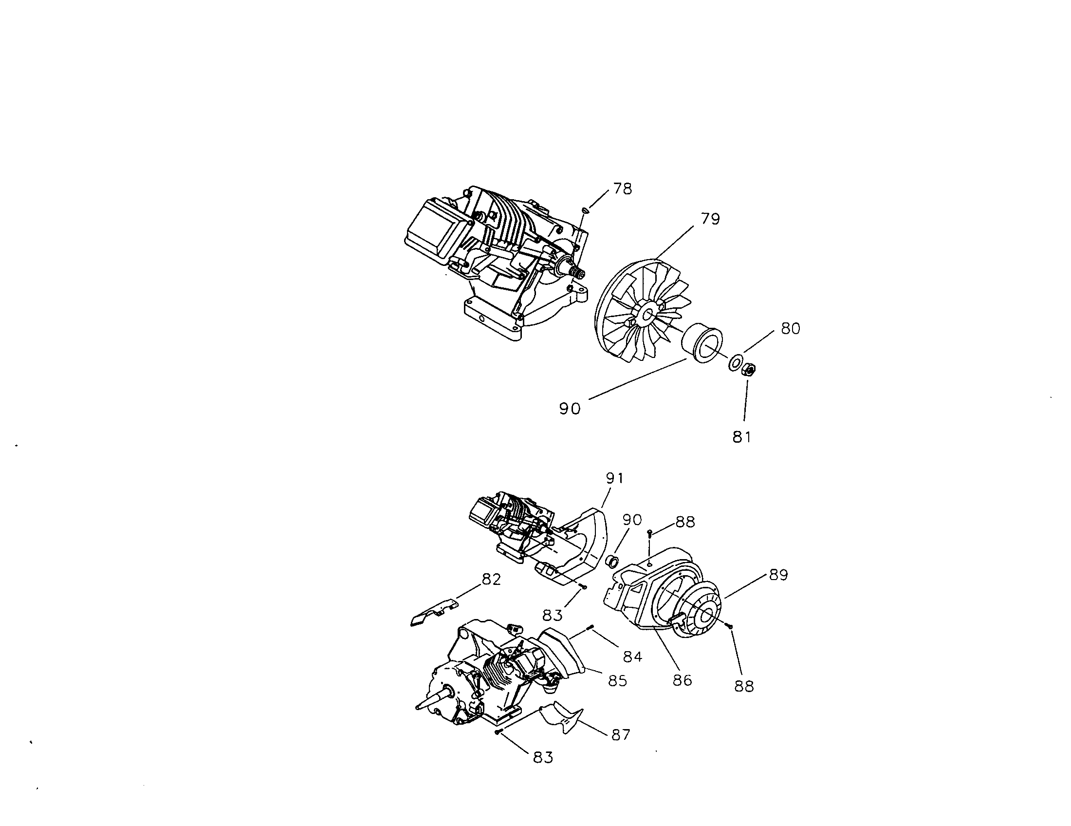 Recoil starter and flywheel