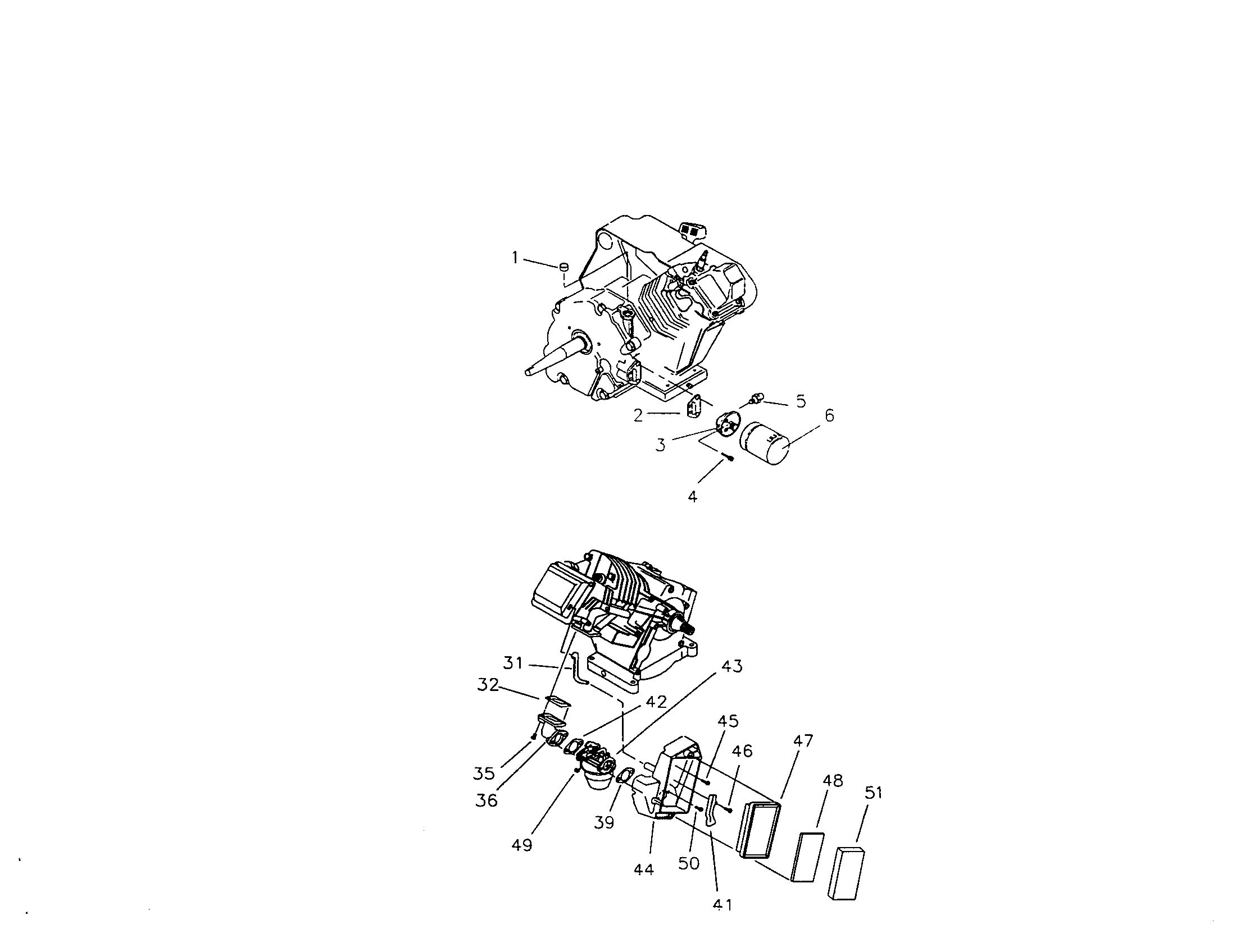 Carburetor/oil filter