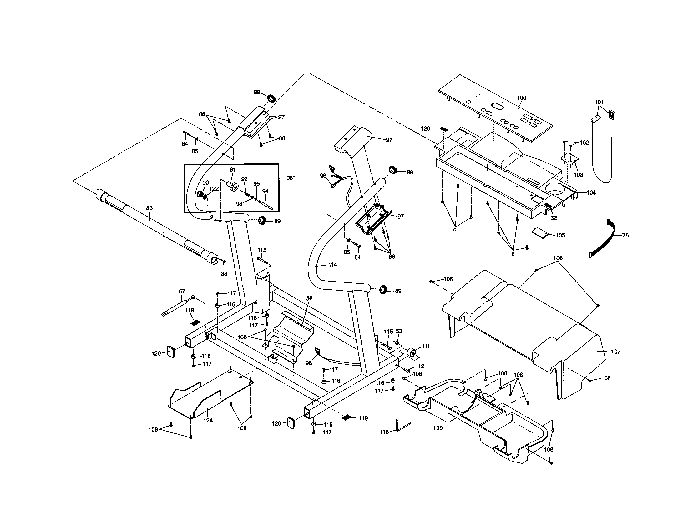 Console and motor hood