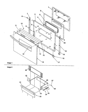 Oven door and storage