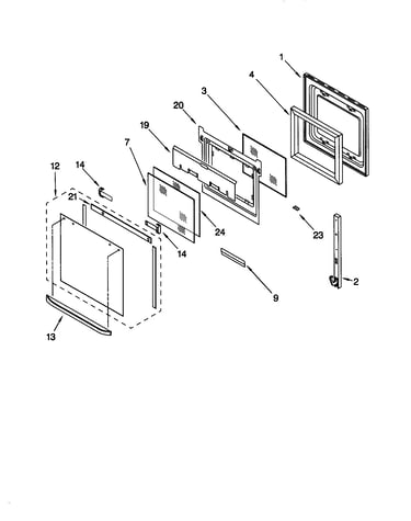 Upper oven door
